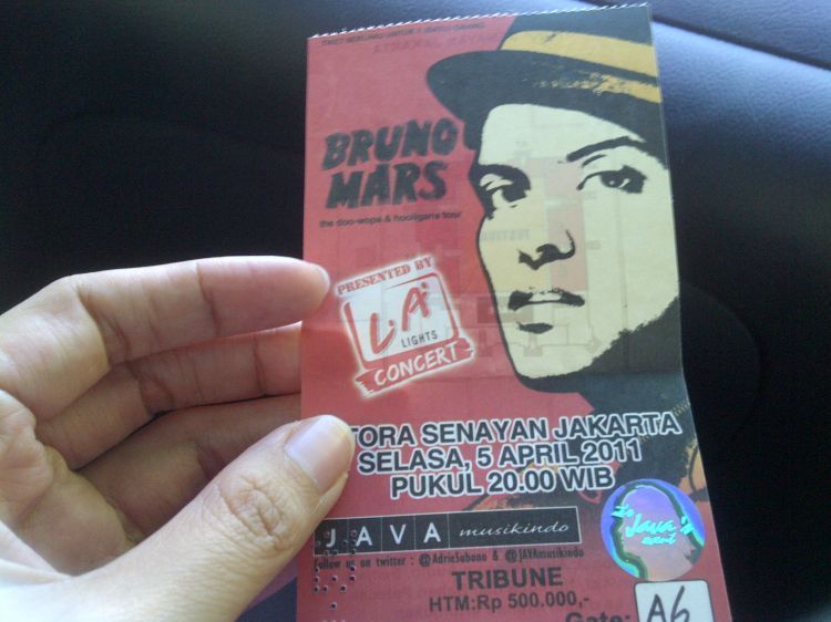 Tiket konser Bruno Mars