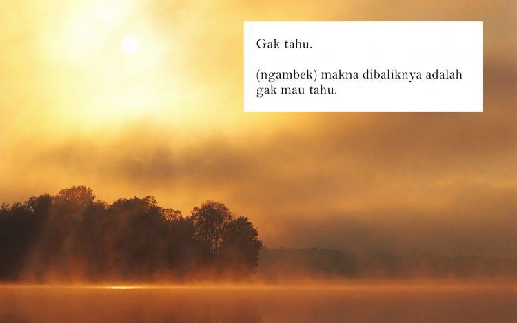 gak tahu