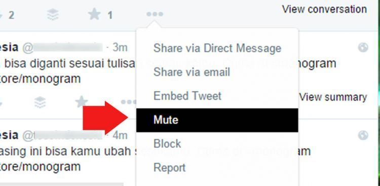 Mute account