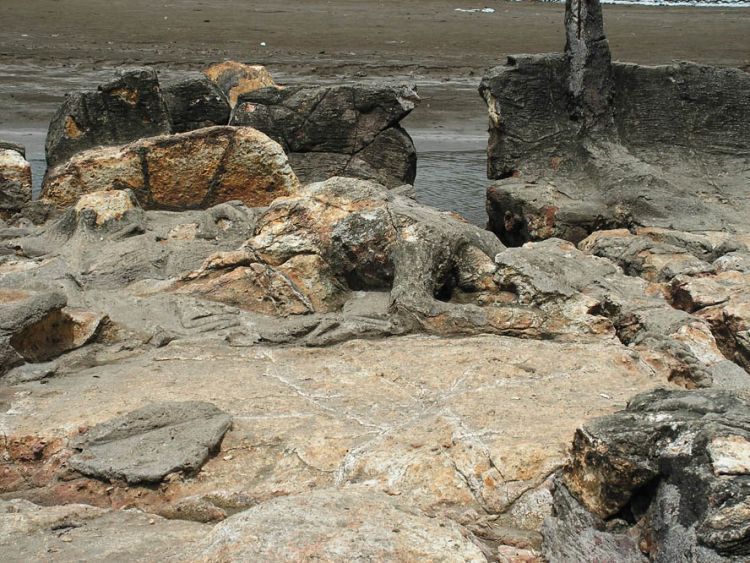 Batu Malin Kundang di Pantai Aie Manih