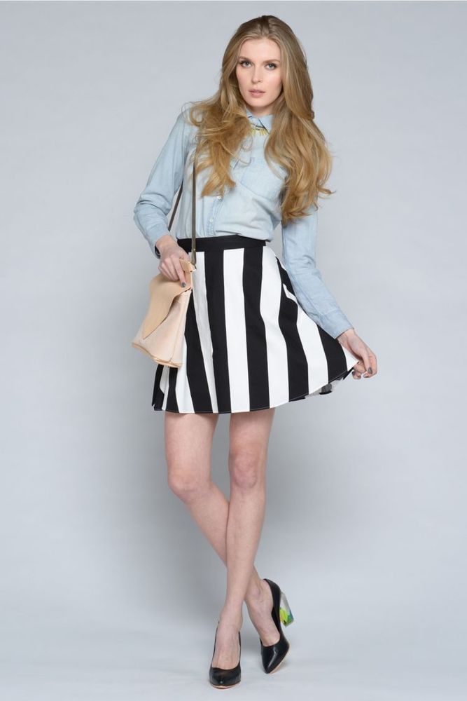 Vertical stripe skirt
