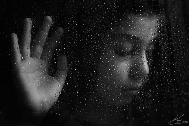 alone in rain
