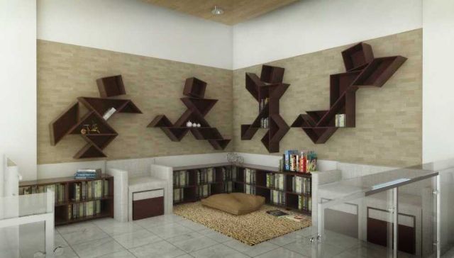 Desain rak buku unik karya Vastu Cipta Persada //