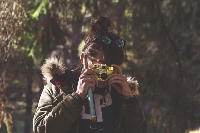 A woman taking photograph