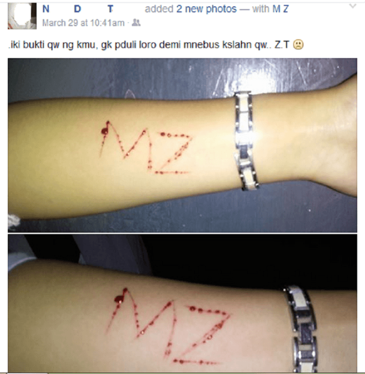 Cewek SMA Jilbab Sayat Tangan