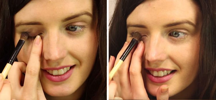 coba pakai eyeshadow warna coklat untuk menetralkan