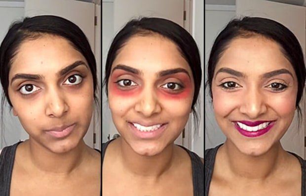 Vlogger Deepica Mutyala menggunakan lipstik sebagai concealer untuk menghilangkan lingkar hitam dibawah mata