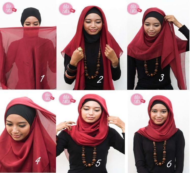 hijab dengan scarf segiempat