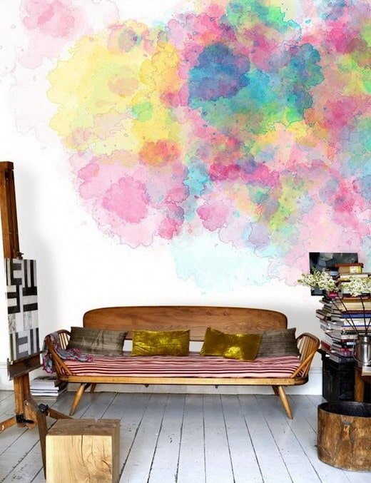 Watercolor wall painting