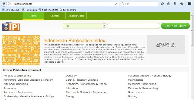 Tampilan Beranda IPI