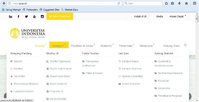 Tampilan Beranda UI