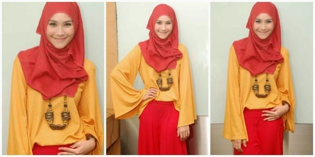 Hijab fashionable dengan kalung