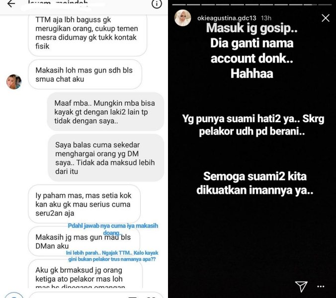 Buka Dm Instagram Okie Agustina Temukan Cewek Yang Ngajak Suaminya Ttm An Untung Kuat Iman