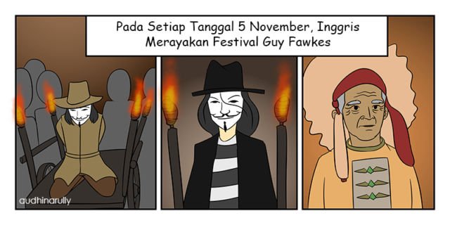 Festival Guy Fawkes - Ilustrasi Penulis