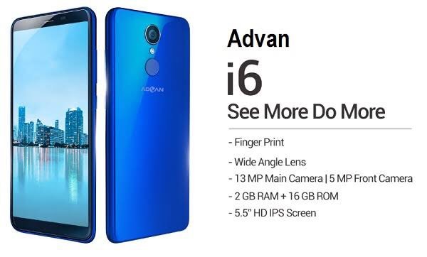 Advan i6 dengan 2GB RAM + 16GB ROM