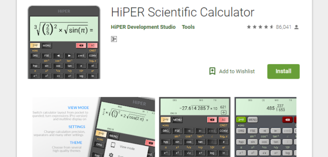 Aplikasi Hiper Scientific Calculator