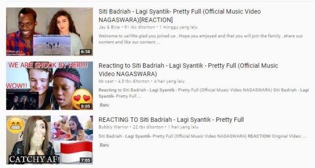 Daftar Video Tanggapan Lagi Syantik