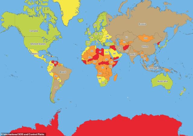 Travel Risk Map 2019, Peta Negara Paling Aman Hingga ...