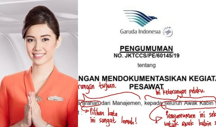 9 Kesalahan Bahasa Di Pengumuman Garuda Yang Larang Penumpang Berfoto