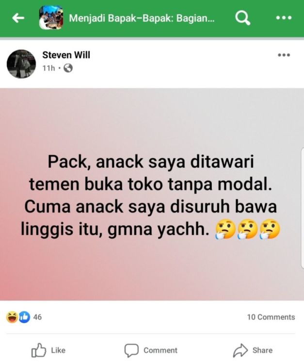 11 Status FB Kocak ala Jokes Bapak-Bapak Kompleks