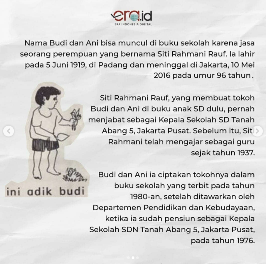 Sempat Menjadi Misteri, Ternyata ini Alasan Nama Budi dan Ani Sering