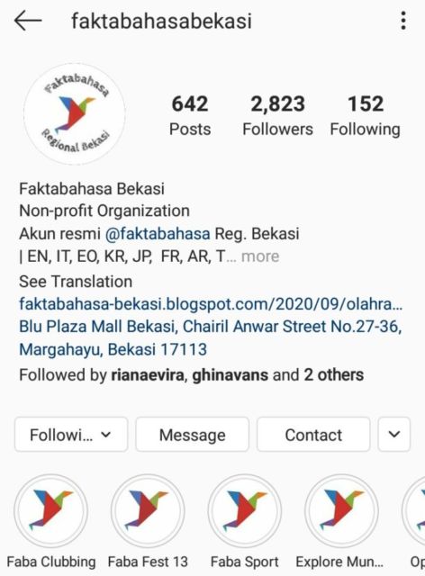 Instagram fakta bahasa bekasi