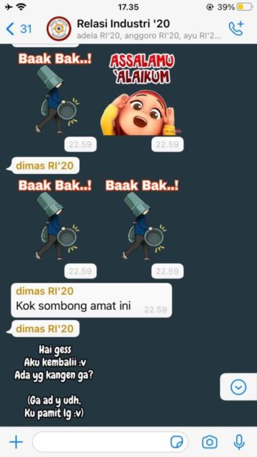 Hasil screenshoot grup pribadi