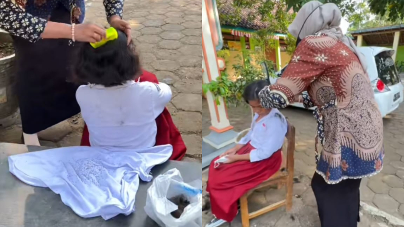 Cerita Haru Guru SD yang Viral karena Bersihkan Ratusan Kutu Rambut